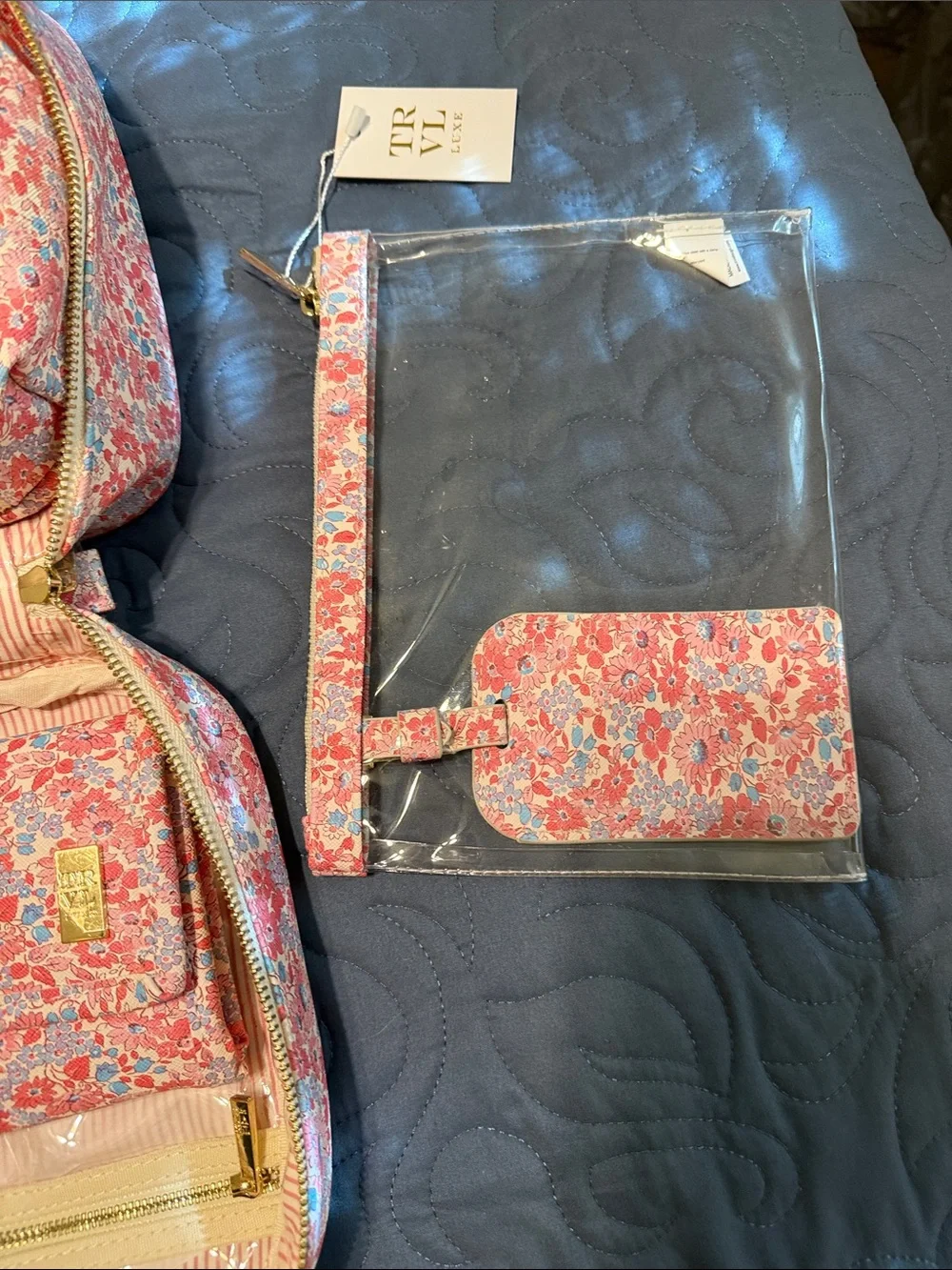 Floral Pink Travel Cosmetic Bag